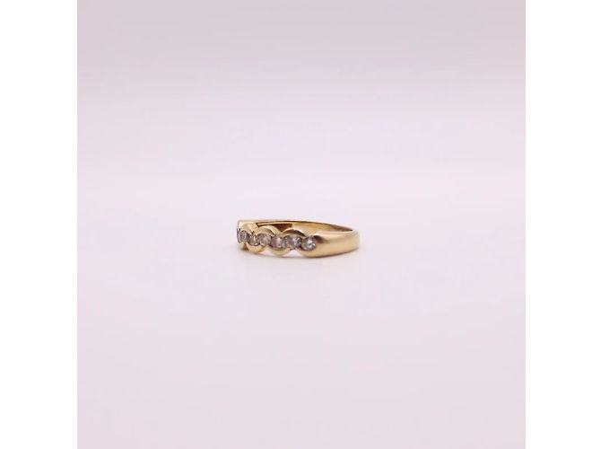 Autre Marque Anello mezzo giro in oro con diamanti 750%O Gold hardware - vista 4