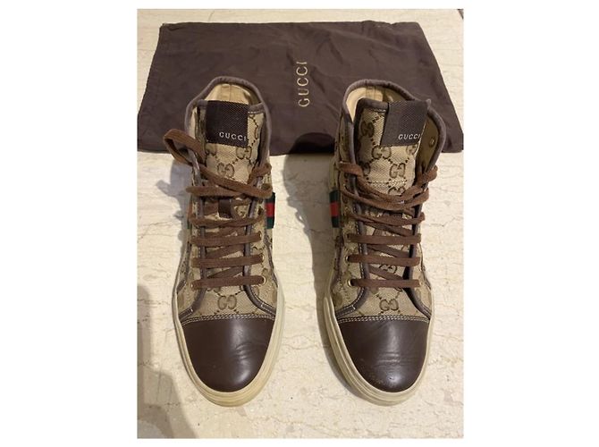 Sneakers Gucci in cotone multicolore 38.5 - vista 2