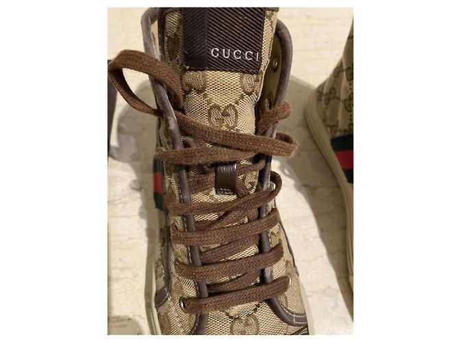 Sneakers Gucci in cotone multicolore 38.5 - vista 3