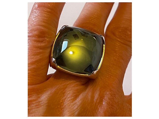 Baccarat Medici Ring blauer Kristall Größe 49 Silber Hardware - Ansicht 4