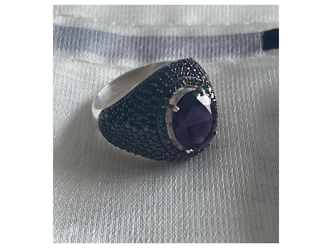 Les Petites Ametista e spinelli neri Silver hardware - vista 5