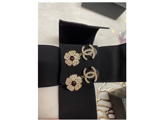 Pendientes Chanel de Flores de Cristal y Rubí Multicolor - vista 2