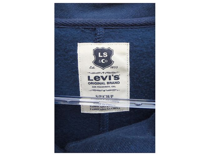 Chaqueta Levi's azul de jersey de felpa de algodón talla S - vista 3