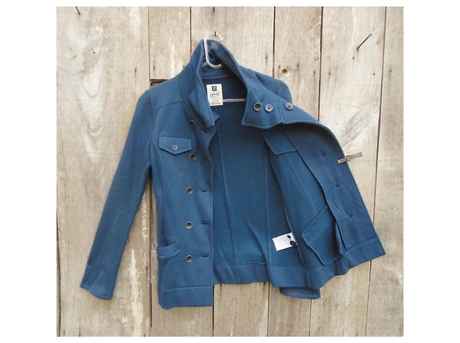 Chaqueta Levi's azul de jersey de felpa de algodón talla S - vista 7