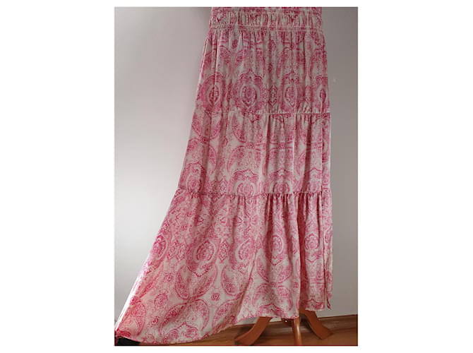 Falda midi recta Maje con estampado paisley rosa - vista 2
