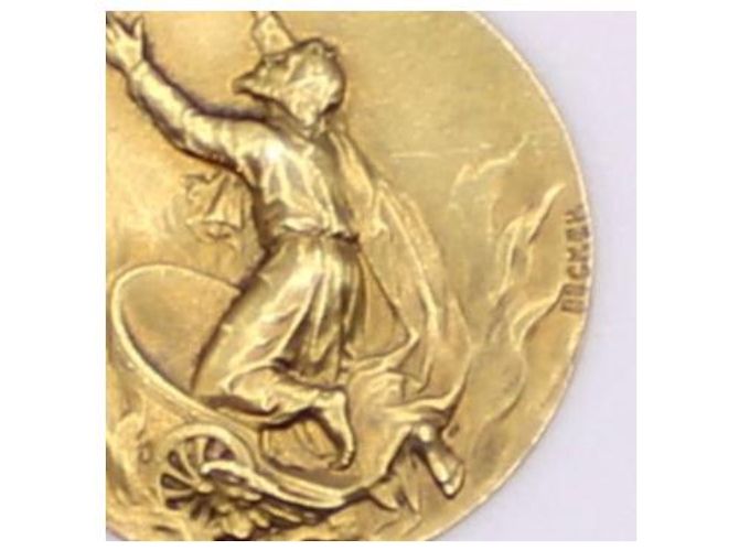 Autre Marque Medaglia Religiosa Art-Nouveau Saint Elie vs Plane, becker oro 750%O Gold hardware - vista 4