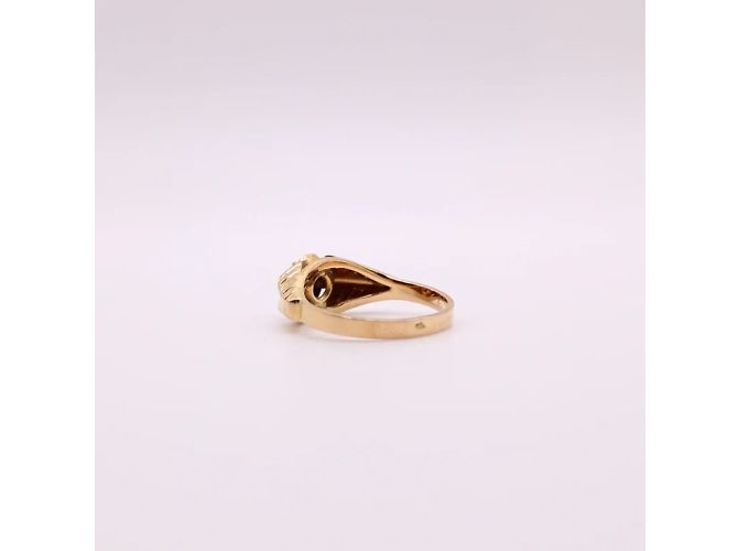 Autre Marque Anello a sigillo in oro giallo con spinello 750%O Gold hardware - vista 6