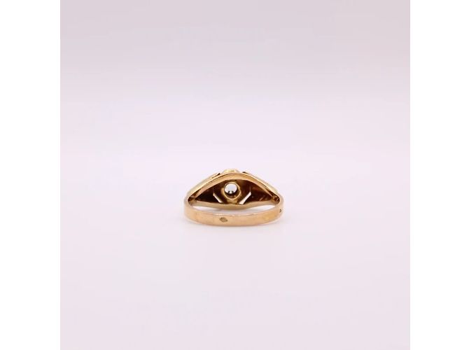 Autre Marque Anello a sigillo in oro giallo con spinello 750%O Gold hardware - vista 7