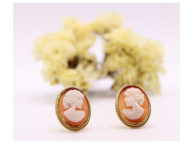 Autre Marque Orecchini in oro giallo 750%buoni cameo Gold hardware - vista 2