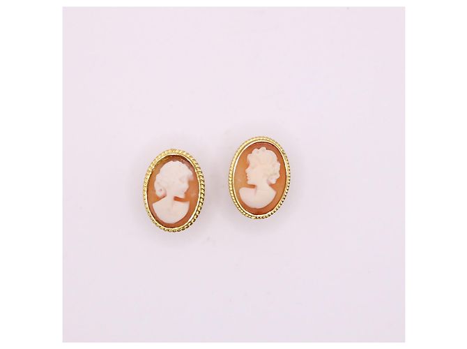 Autre Marque Orecchini in oro giallo 750%buoni cameo Gold hardware - vista 3