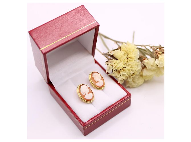 Autre Marque Orecchini in oro giallo 750%buoni cameo Gold hardware - vista 5