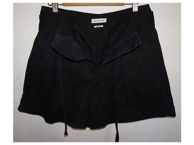 Shorts Isabel Marant Etoile de cintura alta con cinturón gris oscuro algodón Gris antracita - vista 2