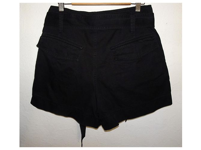 Shorts Isabel Marant Etoile de cintura alta con cinturón gris oscuro algodón Gris antracita - vista 3