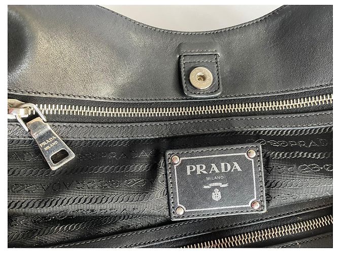 Tote Borsa Prada Shopping Bag in pelle nera Nero - vista 11