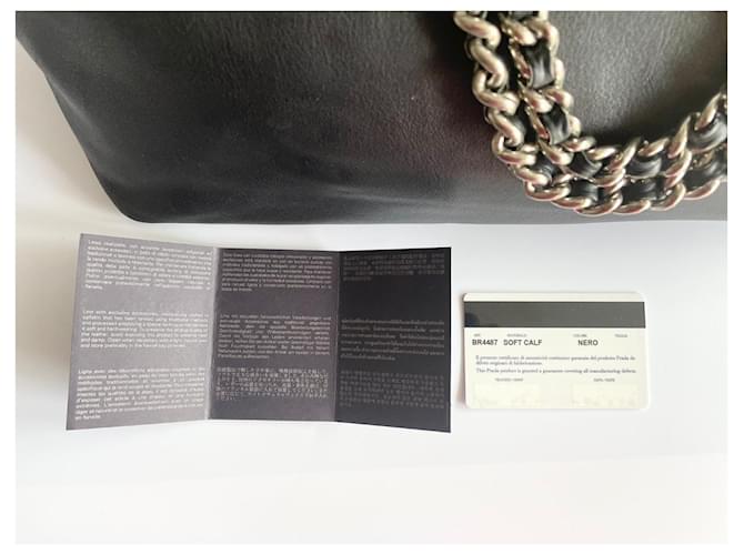 Tote Borsa Prada Shopping Bag in pelle nera Nero - vista 5