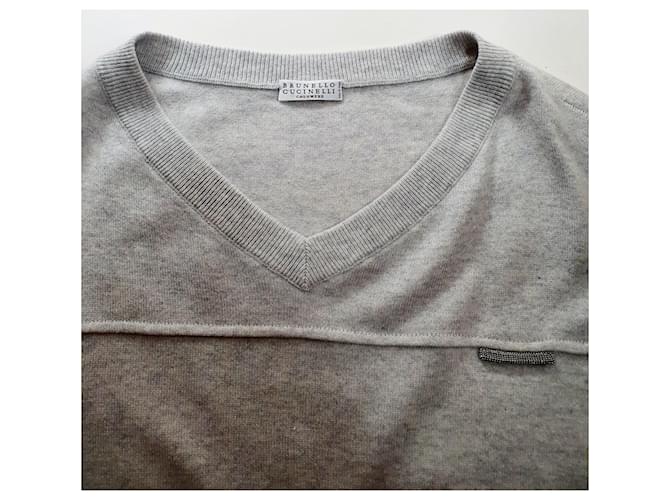 Brunello Cucinelli Kaschmir Strickoberteil Grau - Ansicht 5