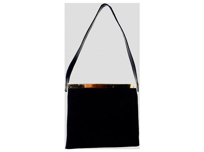 Marmont Clutch Gucci in camoscio nero - vista 10