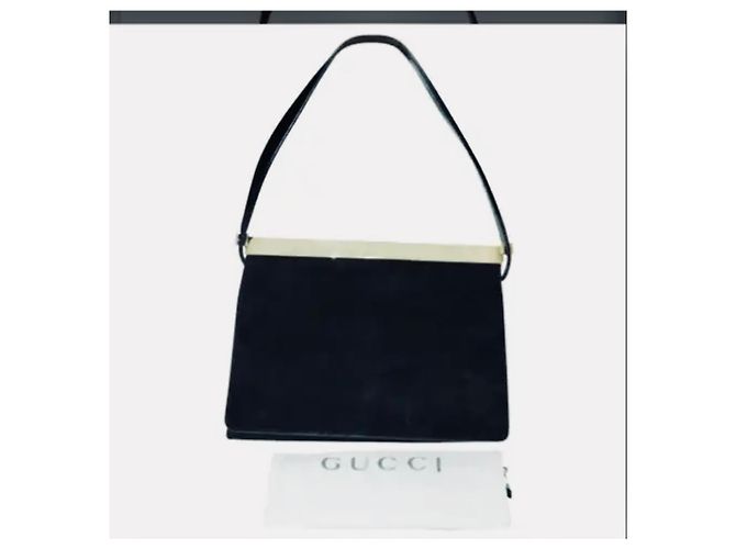 Marmont Clutch Gucci in camoscio nero - vista 17