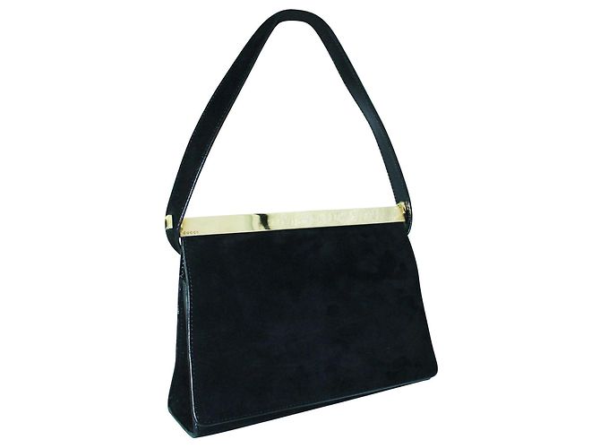 Marmont Clutch Gucci in camoscio nero - vista 2