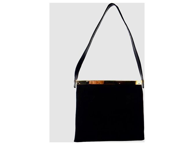 Marmont Clutch Gucci in camoscio nero - vista 8