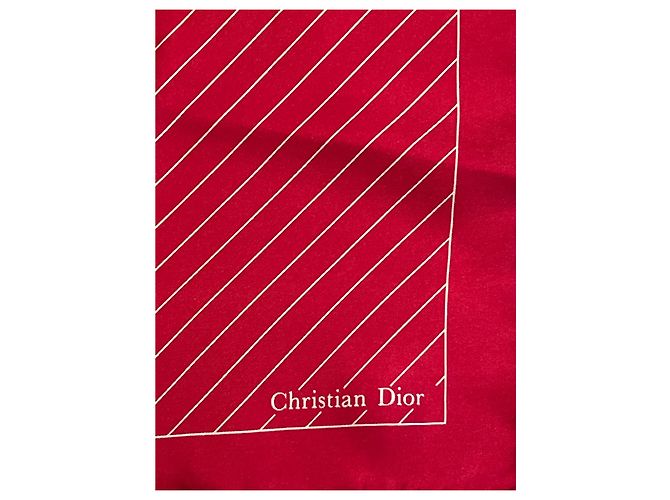 Christian Dior Dior Monsieur pacchetto di seta quadrato Bianco Bordò - vista 2