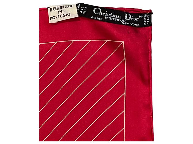 Christian Dior Dior Monsieur pacchetto di seta quadrato Bianco Bordò - vista 3