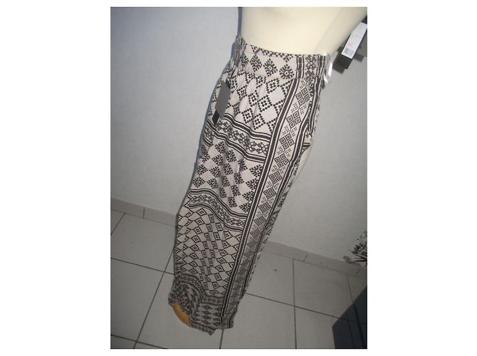 Autre Marque Vila Clothes Hose Grau Weit Bein Baumwolle Größe 38 - Ansicht 4