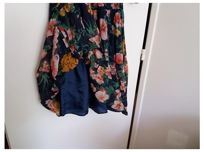 Vintage Langes Viscose Kleid Mehrfarbig Mehrfarben - Ansicht 6
