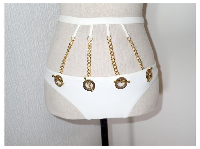 Agent Provocateur Slip Bikini Tricja Bianco e Oro - vista 3