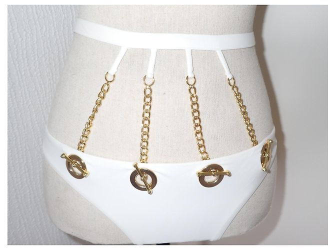 Agent Provocateur Slip Bikini Tricja Bianco e Oro - vista 5
