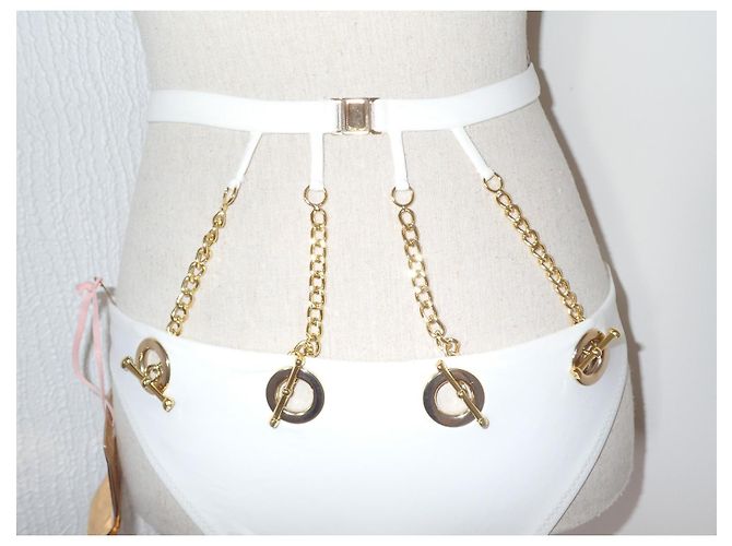 Agent Provocateur Slip Bikini Tricja Bianco e Oro - vista 7
