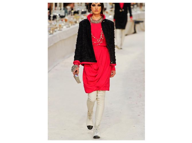 Chanel Falda de crepé de seda rosa T 38 - vista 7