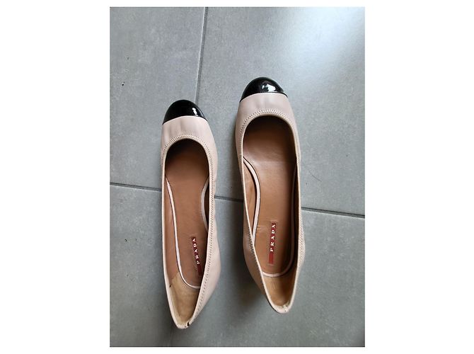 Prada Ballerinas Leder Schwarz Rosa Pink - Ansicht 10