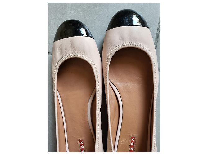 Prada Ballerinas Leder Schwarz Rosa Pink - Ansicht 5