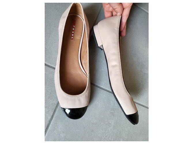 Prada Ballerinas Leder Schwarz Rosa Pink - Ansicht 6