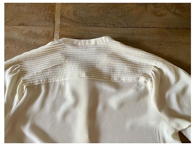 blusa crepe seda marfil Adolfo Dominguez T. S (36-38) Crema - vista 10
