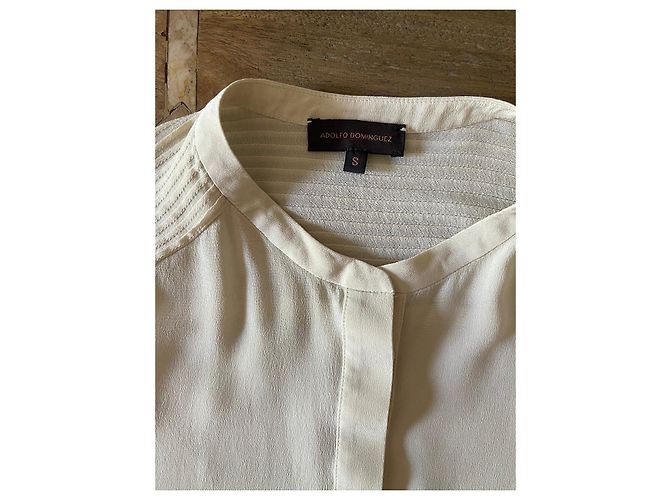 blusa crepe seda marfil Adolfo Dominguez T. S (36-38) Crema - vista 11