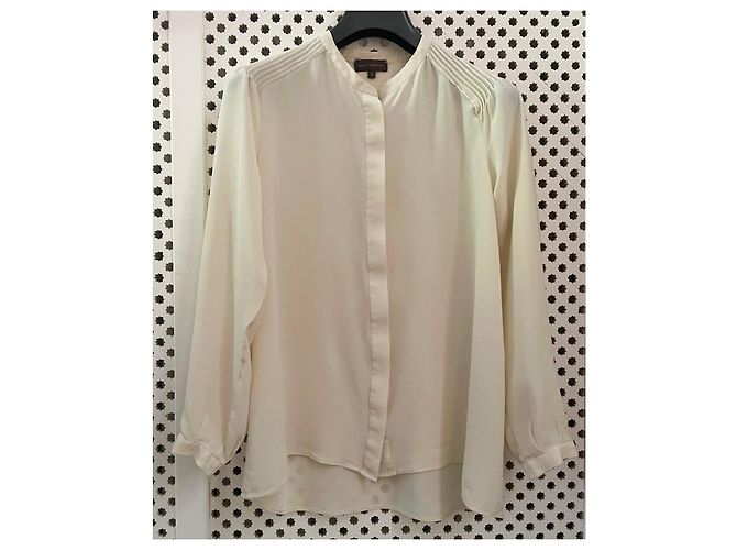 blusa crepe seda marfil Adolfo Dominguez T. S (36-38) Crema - vista 2