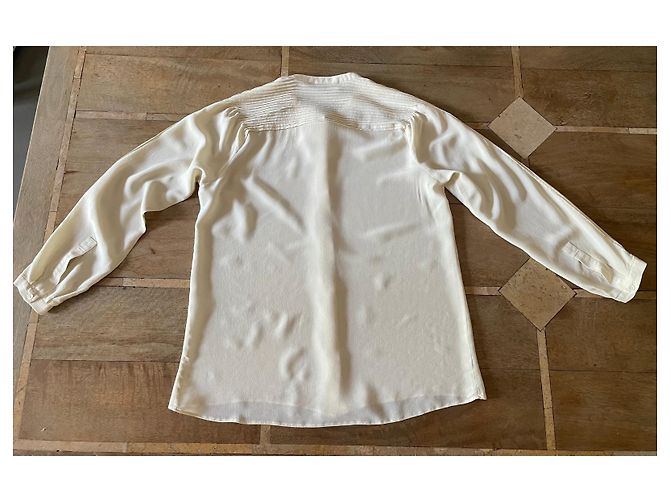 blusa crepe seda marfil Adolfo Dominguez T. S (36-38) Crema - vista 3