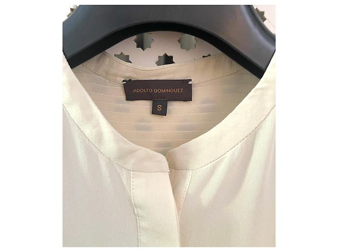 blusa crepe seda marfil Adolfo Dominguez T. S (36-38) Crema - vista 5