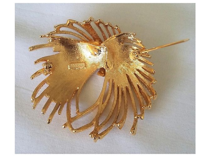Autre Marque MONET - Nuova spilla vintage Giallo Senape Gold hardware - vista 3