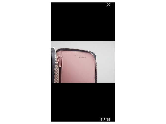 Cartera Bally de cuero negro con interior rosa - vista 5