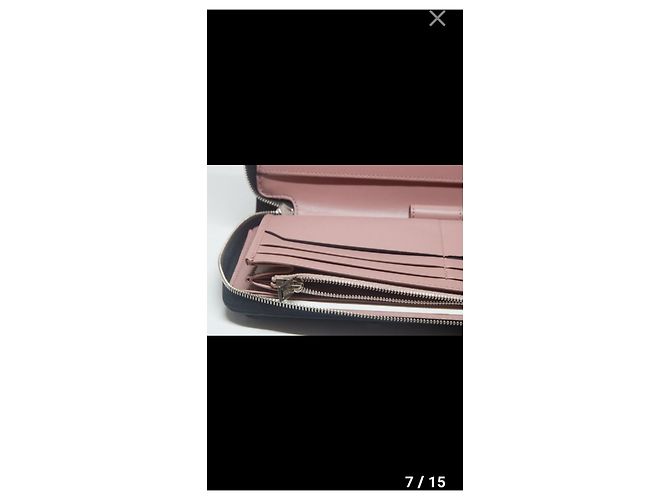 Cartera Bally de cuero negro con interior rosa - vista 7