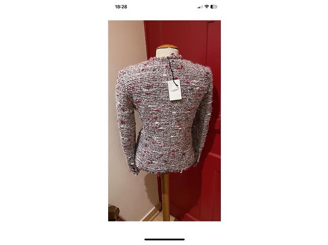 Isabel Marant Etoile JORSON Jacke rot grau Wolle Mehrfarben - Ansicht 2