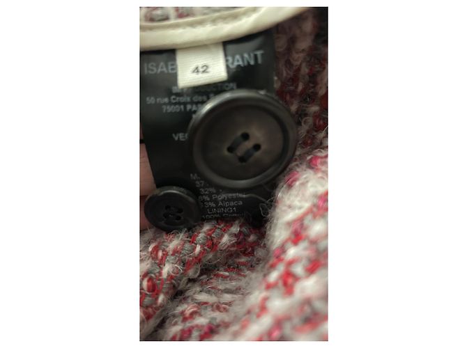 Isabel Marant Etoile JORSON Jacke rot grau Wolle Mehrfarben - Ansicht 5