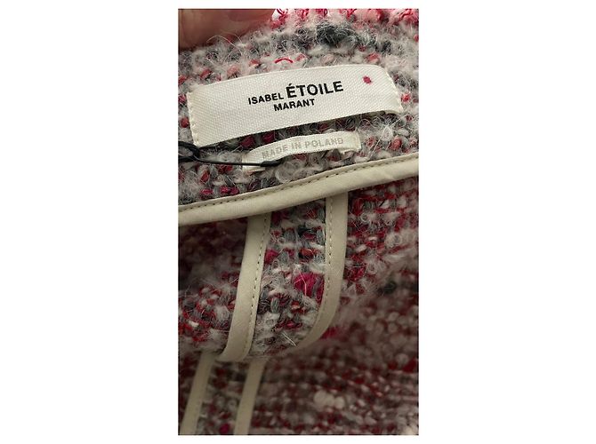 Isabel Marant Etoile JORSON Jacke rot grau Wolle Mehrfarben - Ansicht 6