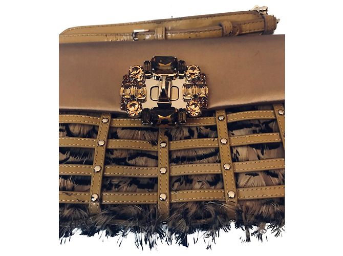 Pochette Sergio Rossi in raso e piume - vista 4