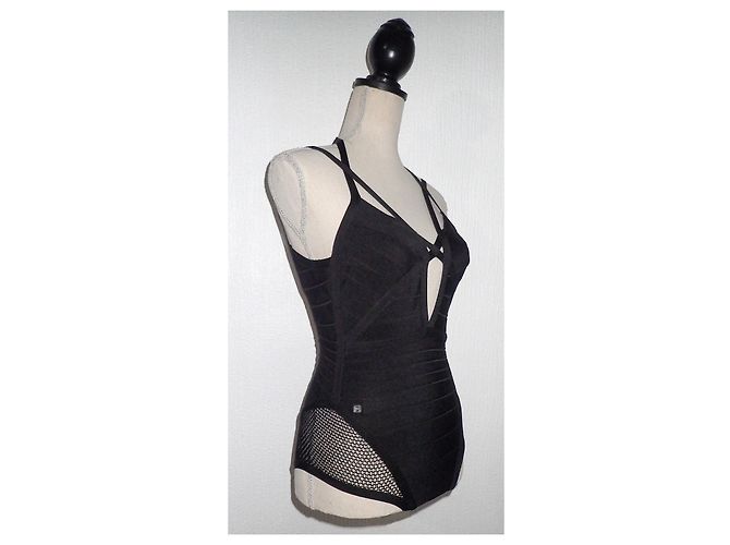Herve Leger Bandage Badeanzug Schwarz - Ansicht 4