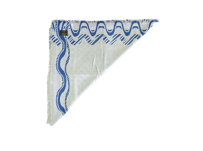 Sciarpa con stampa Alma blu e bianca Louis Vuitton Bianco - vista 4