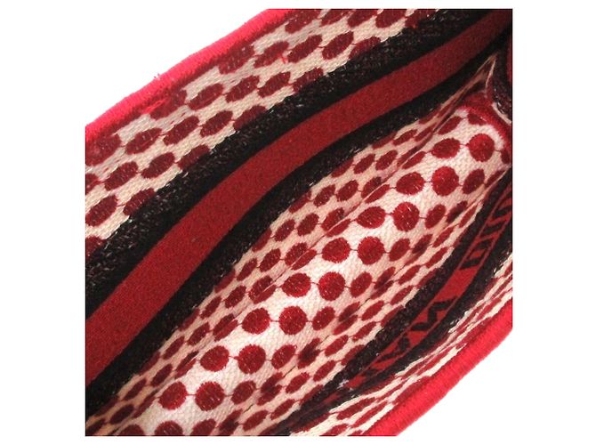 Dior Red DiorAmour Mini Book Tote aus bestickter Canvas mit Punkten Rot - Ansicht 5